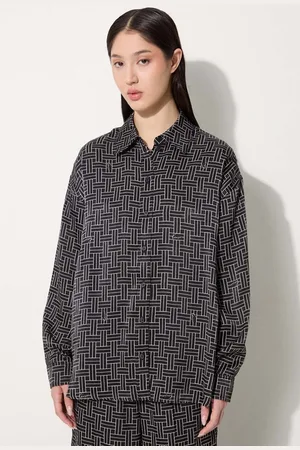 Kenzo Koszula Weave Dropped Shoulders Shirt damska kolor relaxed z kołnierzykiem klasycznym FE62CH2479R1.99
