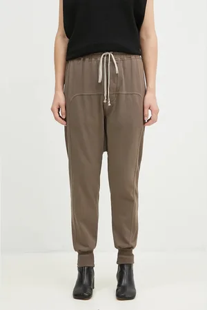 Rick Owens Rick Owens spodnie dresowe bawełniane Prisoner Drawstring kolor gładkie DS02D2330.RIG