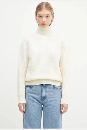 Woolrich Sweter wełniany Canberra Turtleneck damski kolor ciepły z golfem CFWWKN0329FRUF0712