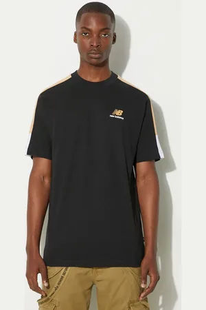 New Balance T-shirt bawełniany Classics Graphic męski kolor z nadrukiem MT43526BK