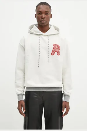 ARIES Bluza bawełniana Reverse Column A Hoodie męska kolor z kapturem z aplikacją AR2001202