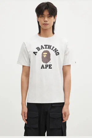 A Bathing Ape T-shirt bawełniany COLLEGE TEE męski kolor z nadrukiem 1K80110001