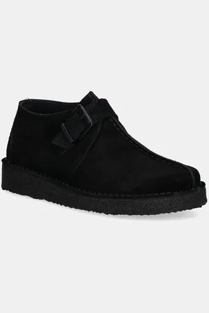 Clarks Półbuty zamszowe Trek Buckle damskie kolor na płaskim obcasie 26177993