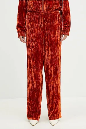 MARTINE ROSE Spodnie dresowe welurowe Wide Leg Trackpant kolor gładkie 165WF04202