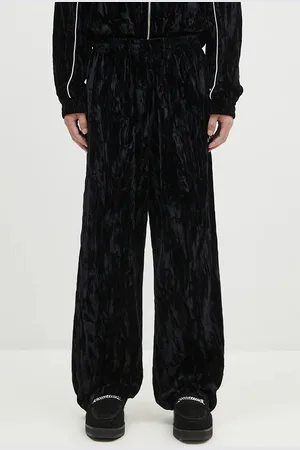 MARTINE ROSE Spodnie dresowe welurowe Wide Leg Trackpant kolor gładkie 165WF04001