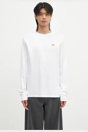 Dickies Longsleeve bawełniany kolor gładki DK0A4Y4RWHX1-WHITE