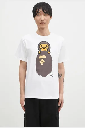 A Bathing Ape T-shirt bawełniany MILO ON APE HEAD TEE męski kolor z nadrukiem 2K80110002