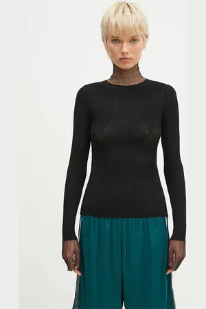 Sportmax Sweter wełniany Derris damski kolor lekki z golfem 2422366052600