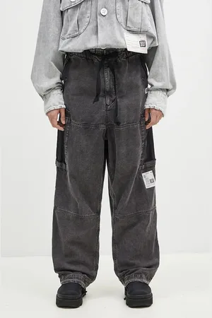 Maison Mihara Yasuhiro Spodnie bawełniane Satin Cargo kolor proste J13PT171