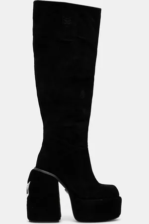 Naked Wolfe Kozaki Space damskie kolor na słupku Space Black Kid Suede
