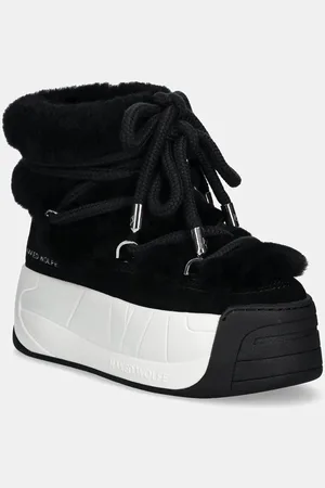 Naked Wolfe śniegowce wełniane Darling kolor Darling Black Cow Suede