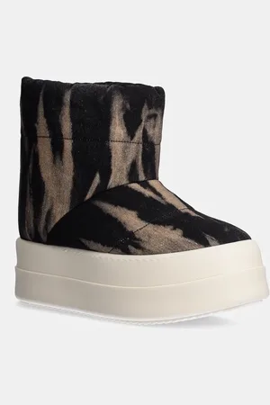 Rick Owens Rick Owens botki Mega Bumper Low Lunar damskie kolor na platformie lekko ocieplone DS02D2839.DBSUPA