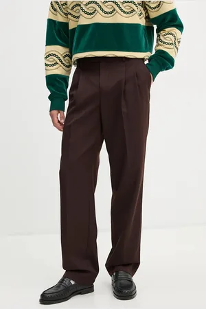Drôle de Monsieur Spodnie z domieszką wełny Le Pantalon Golfeur kolor proste E.BP165.PL127.DBN Le Pantalon Golfeur