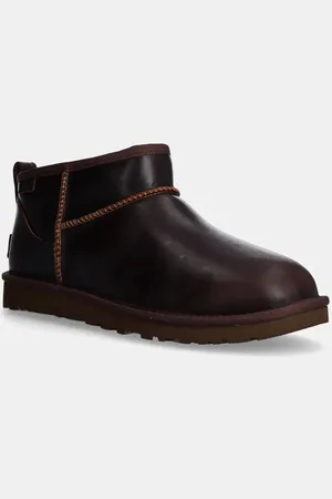 UGG śniegowce skórzane Classic Ultra Mini Lthr Regen kolor 1158191-IWD