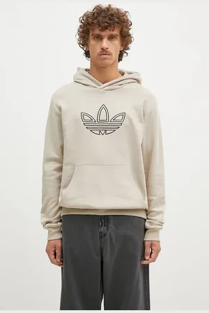 adidas Bluza bawełniana Outline Hoodie męska kolor z kapturem z nadrukiem JJ1505