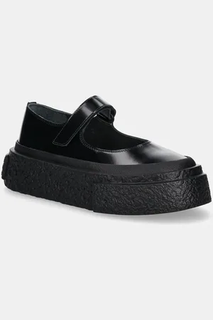 Maison Margiela Baleriny skórzane damskie kolor na platformie S66WS0105.P7983