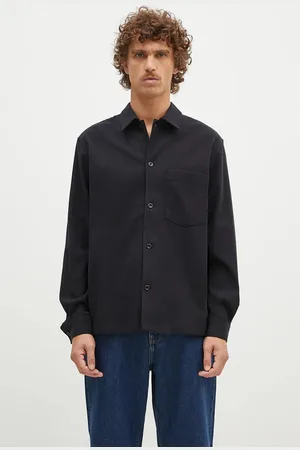 Norse projects Koszula z domieszką wełny Carsten Cotton Wool LS Shirt kolor regular z kołnierzykiem klasycznym N40.0806.9999