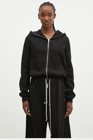 Rick Owens Rick Owens bluza bawełniana Small Gimp Hoodie damska kolor z kapturem gładka DS02D2246.FEP1
