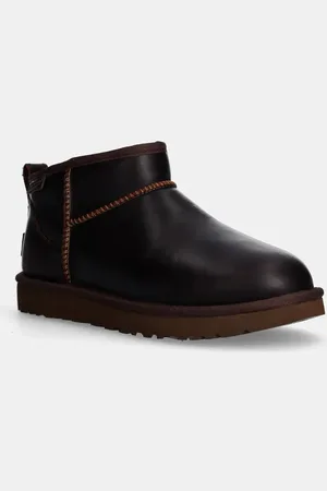 UGG śniegowce skórzane Classic Ultra Mini Lthr Regen kolor 1163490-IWD