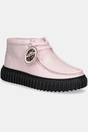 Clarks Półbuty skórzane CUR Torhill Hi damskie kolor na płaskim obcasie 26180975