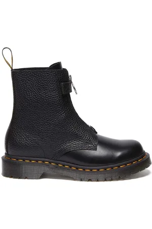 Dr. Martens Botki skórzane 1460 Pascal Frnt Zip damskie kolor na płaskim obcasie DM32054001