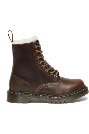 Dr. Martens Workery skórzane 1460 Pascal Serena damskie kolor na płaskim obcasie ocieplone DM32019777