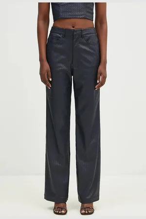 ROTATE Spodnie Straight Braided damskie kolor proste high waist 1128582318