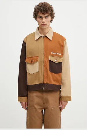 HUMAN MADE Kurtka koszulowa bawełniana Zip-Up Work Jacket kolor przejściowa HM28JK012