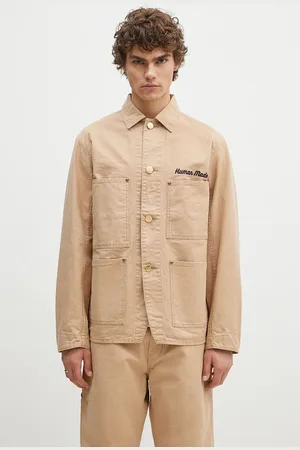 HUMAN MADE Kurtka koszulowa bawełniana Washed Duck Coverall Jacket kolor przejściowa HM28JK013
