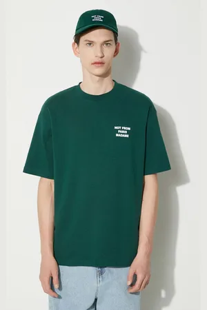 Drôle de Monsieur T-shirt bawełniany Le T-Shirt Slogan męski kolor z nadrukiem PERM-TS203-CO002-DGN