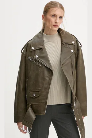 Stand Studio Ramoneska skórzana Irene Jacket damska kolor przejściowa oversize 62273-7680