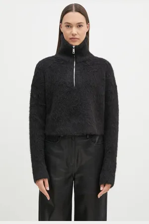 Sportmax Sweter wełniany Falcone damski kolor ciepły z półgolfem 2422366172600