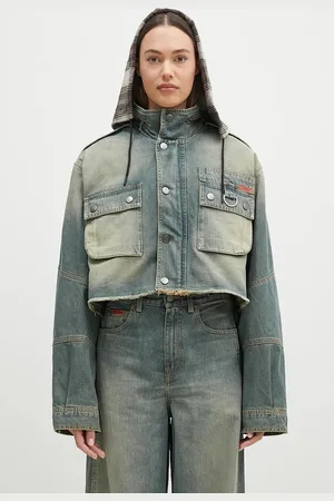 MARTINE ROSE Kurtka Cut Denim Jacket damska kolor przejściowa oversize 236WD02501
