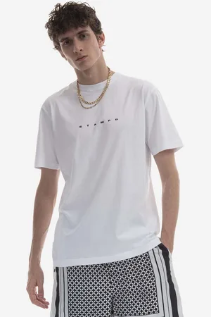 STAMPD T-shirt bawełniany kolor z nadrukiem SLA.M3047TE-WHT