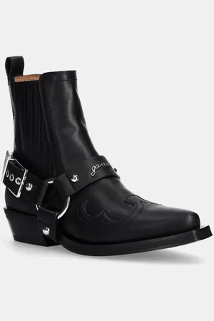 Ganni Kowbojki Fitted Chelsea Western Boot damskie kolor na słupku S2744