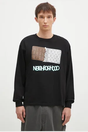 NEIGHBORHOOD Longsleeve bawełniany Tee Longsleeve-13 kolor z nadrukiem 242PCNH.LT18