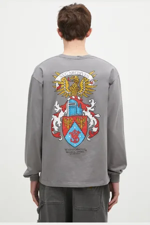 NEIGHBORHOOD Longsleeve bawełniany Tee Longsleeve-13 kolor z nadrukiem 242PCNH.LT13