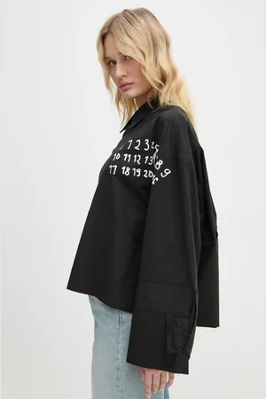 Maison Margiela Koszula bawełniana damska kolor relaxed z kołnierzykiem klasycznym S62DT0034.S47294