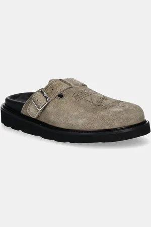 Kenzo Klapki zamszowe Matto Clogs damskie kolor na koturnie FE52MU050L56.11