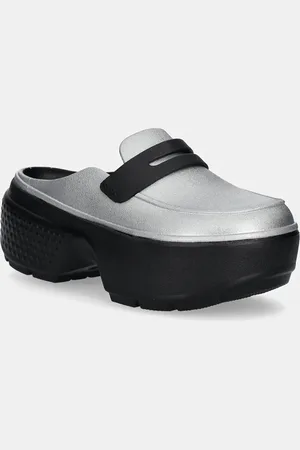 Crocs Klapki Stomp Metallic Loafer Clog damskie kolor na platformie 210363
