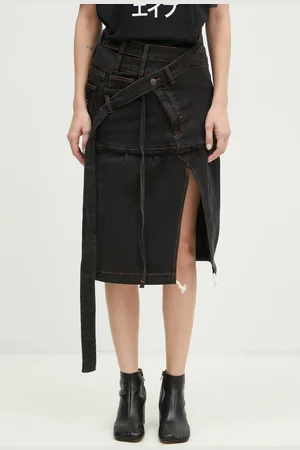 OTTOLINGER Spódnica jeansowa Signature Wrap Denim Skirt kolor midi rozkloszowana 2217040111