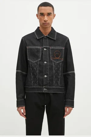 Marine Serre Kurtka jeansowa Moon Laser Denim Trucker Jacket męska kolor przejściowa MJA063A.RDEN0001