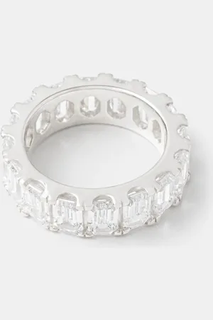 Hatton Labs Pierścionek srebrny Step Cut Eternity Ring HL.W4.266.01