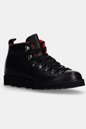 FRACAP Buty skórzane Magnifico Roc kolor na płaskim obcasie MAGNIFICO.M120.ROC.BLK