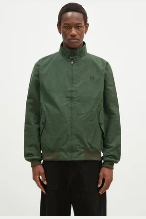 Fred Perry Kurtka bawełniana Made In England Wax Harrington kolor przejściowa oversize J8565.Q20
