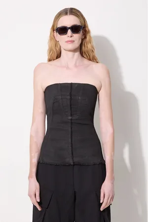 Rick Owens Rick Owens top jeansowy Bustier kolor gładka DS02D2127.SBW