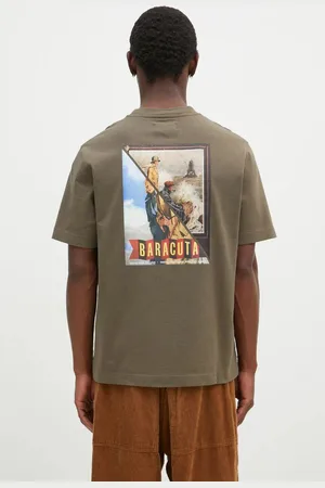 Baracuta T-shirt bawełniany Barbour x Baracut Archive męski kolor z nadrukiem BRTEE0018