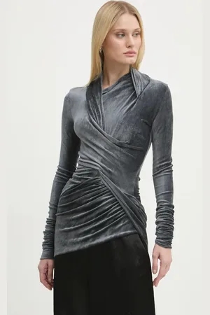 Rick Owens Bluzka welurowa kolor gładka LI02D5203VST