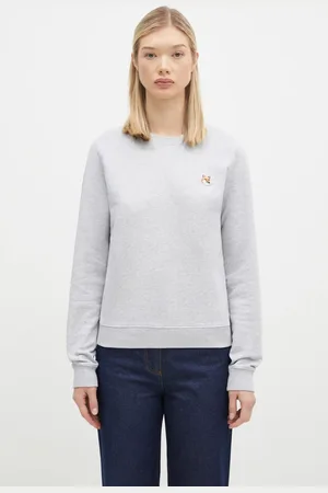 Maison Kitsuné Bluza bawełniana Fox Head Patch Regular Sweatshirt damska kolor gładka LW00302KM0001
