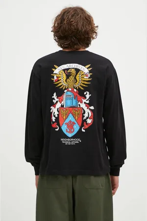 NEIGHBORHOOD Longsleeve bawełniany Tee Longsleeve-13 kolor z nadrukiem 242PCNH.LT13